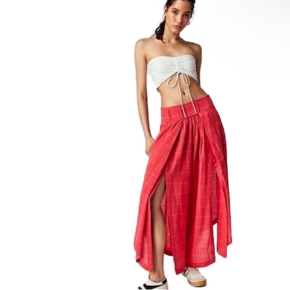 Free People Lunar Cove Wide-Leg Pants in Red Combo
